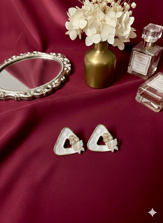 🦋 Ethereal Butterfly Studs - White