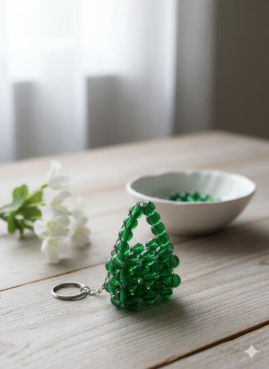 Crystal Bag Keychain - Dark Green