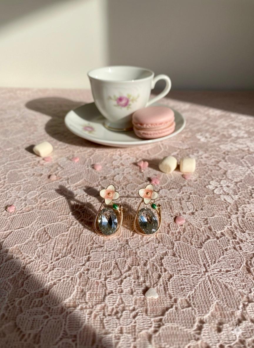 Shine-N-Glitz Floral Fantasy Dreamy Earrings