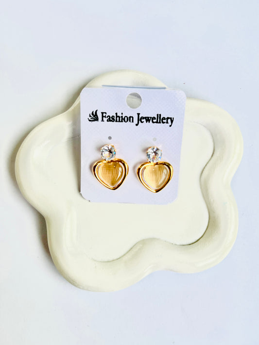 Amethyst Moonlight Heart Earrings