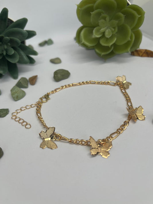 Tiny Butterfly Chain Bracelet for Women