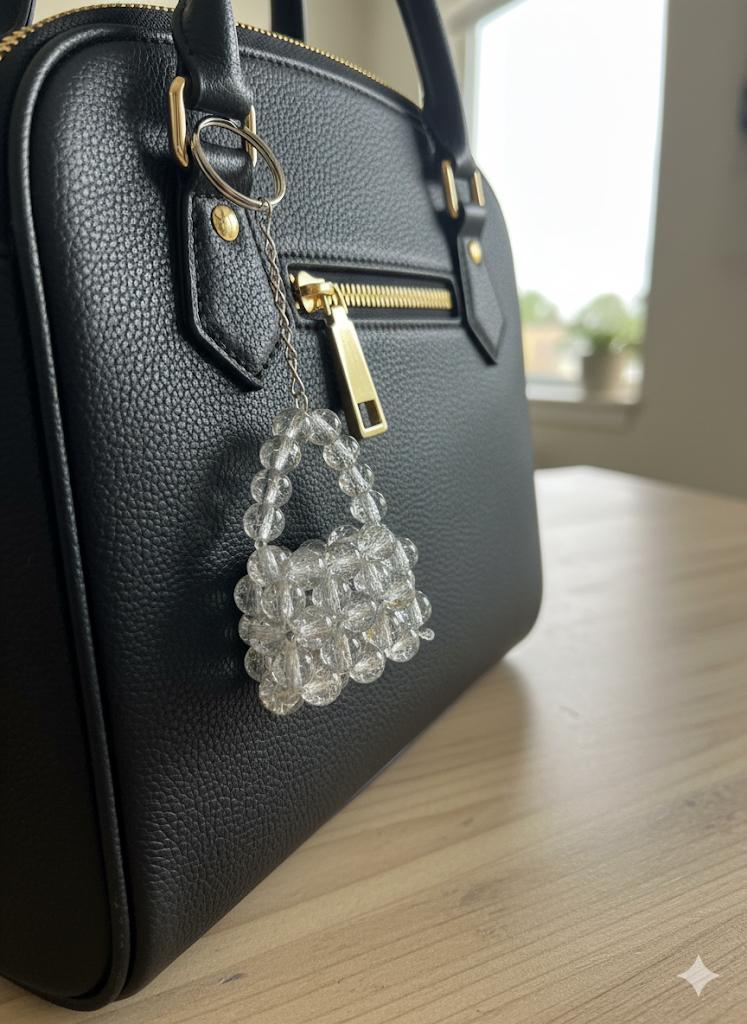 Crystal Bag Keychain - White Crystal