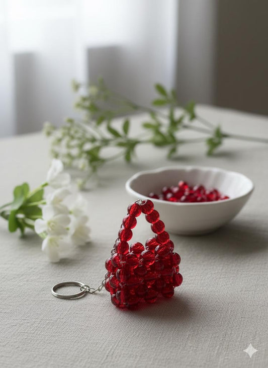 Crystal Bag Keychain - Red
