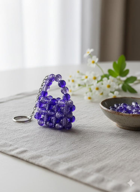 Crystal Bag Keychain - Purple
