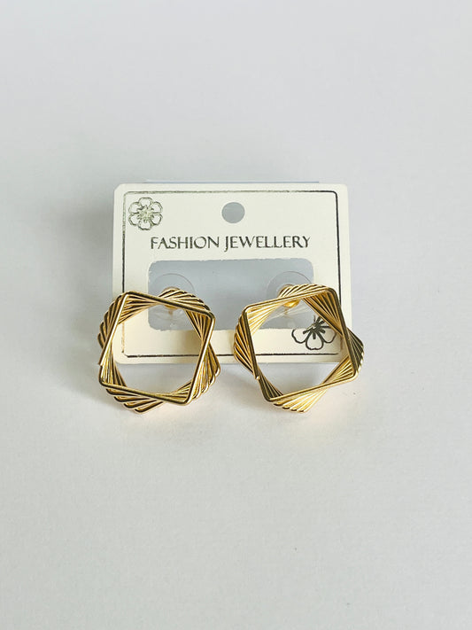 Korean Style Layered Square Earrings