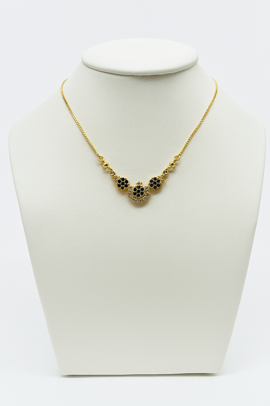 Gold Plated Black Diamonds Necklace