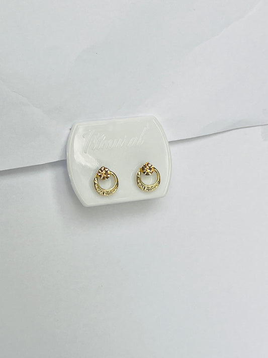 Yellow Stone Gold Stud Earrings