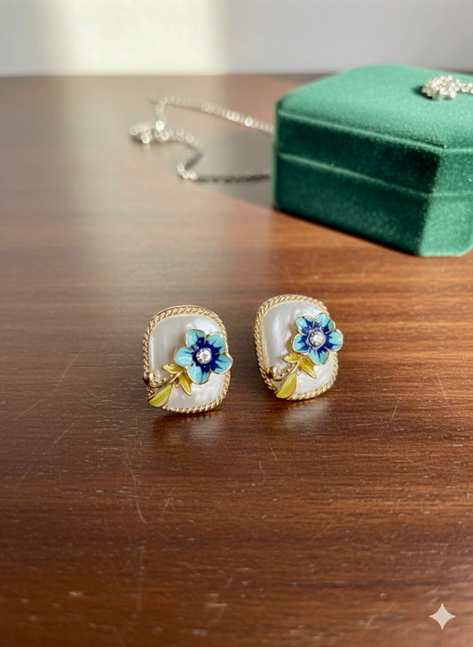 Azure Bloom Knot Earrings