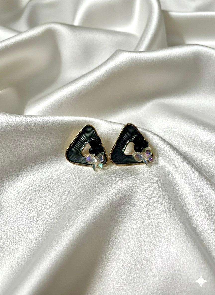 🦋 Ethereal Butterfly Studs - Black