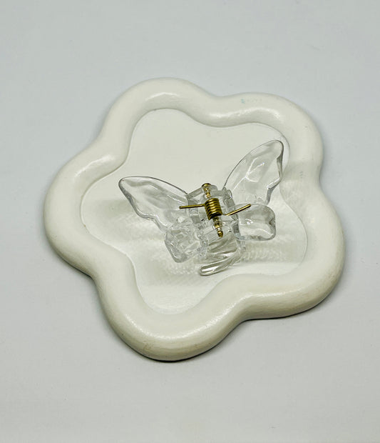 White Glossy Butterfly Hairclip