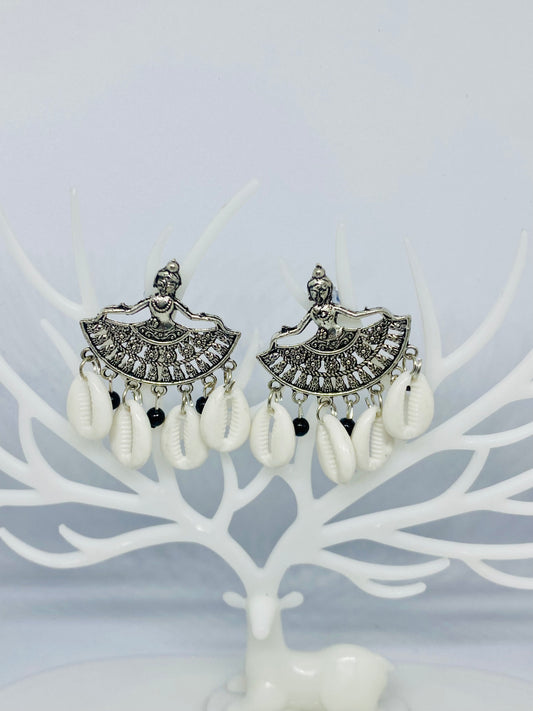 Dancing Girl Oxidised Earrings