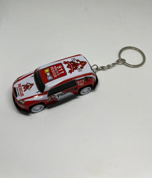 911 Fire car Keychain
