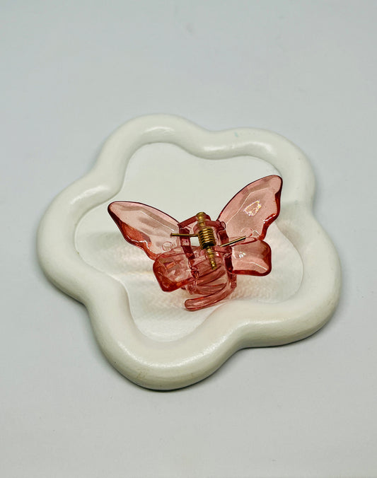 Pink Butterfly Glossy Hairclip