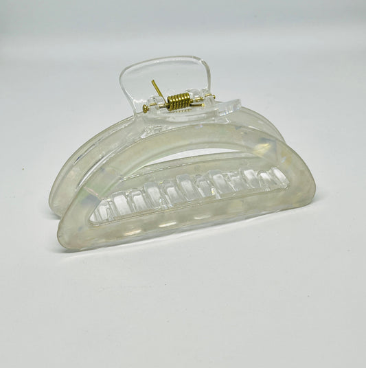 White Glossy Claw Clip