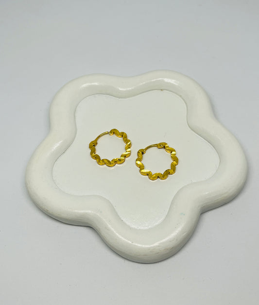 Cloud Hoop Gold Earrings - Antitarnish
