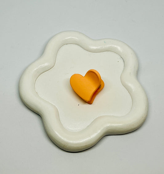 Orange Mini Heart Hairclip