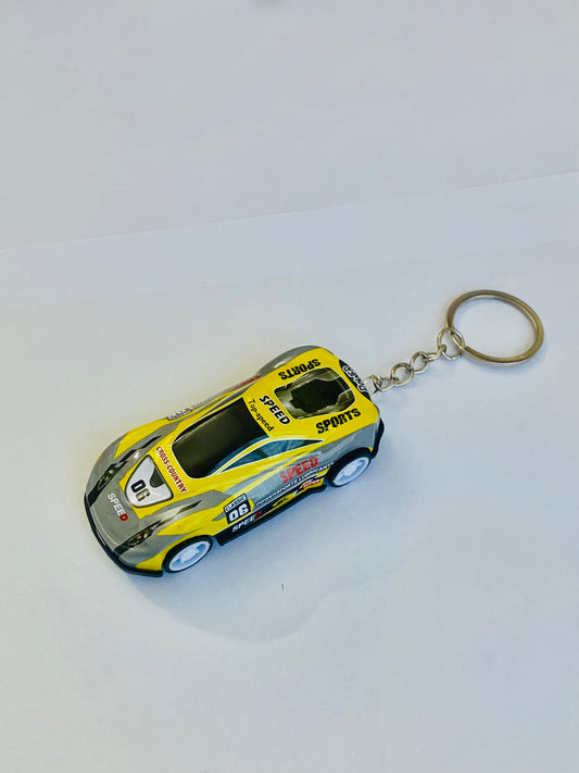 Yellow Sports Car Keychain