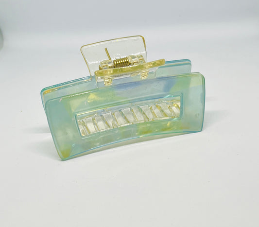 Blue Glossy Rectangle Claw Clip