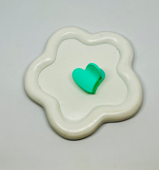 Sea Green Mini Heart Hairclips