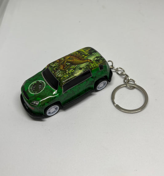 Green Tyrannosaur Car Keychain