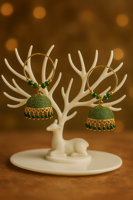 Bridal Green Bali Jhumki