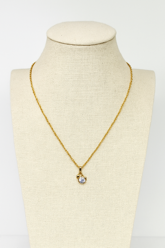Swan With single Diamond Gold Necklace