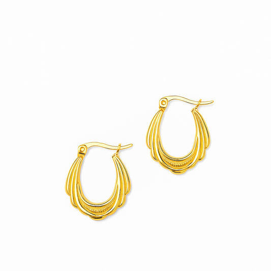 Eda Gold Hoop Earrings - Anti Tarnish