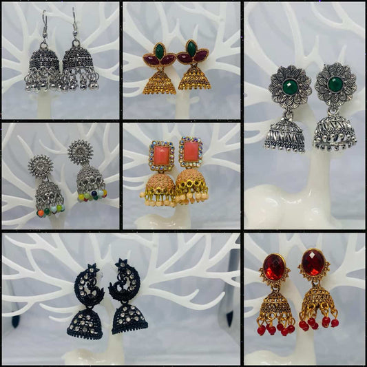 Shine-N-Glitz set of 7 Earrings Combo