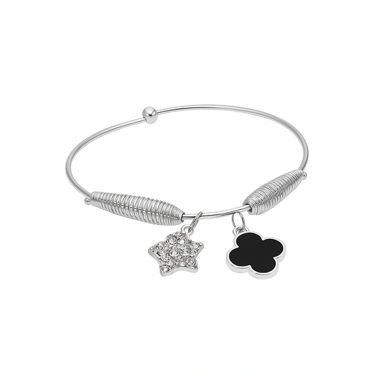 AD Stone Silver Bracelet Kada for Girls