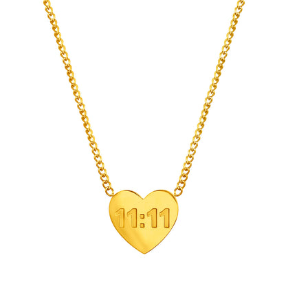 11:11 Heart Necklace - Antitarnish