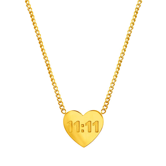11:11 Heart Necklace - Antitarnish