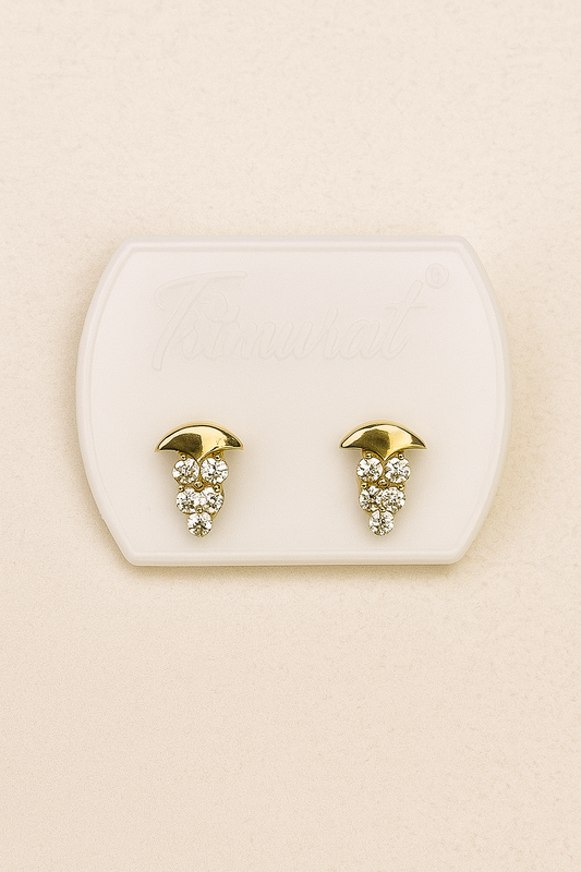 Grape Bunch Gold Studs Earrings