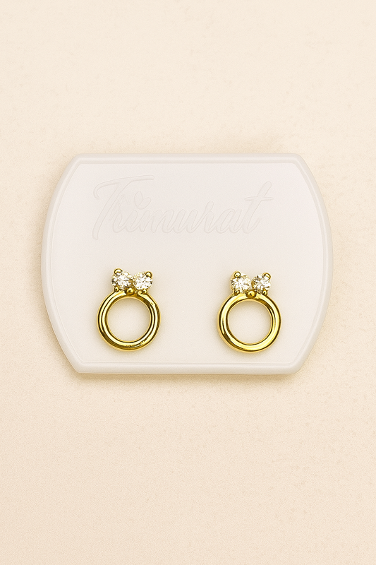 Crown Gold Stud Earrings