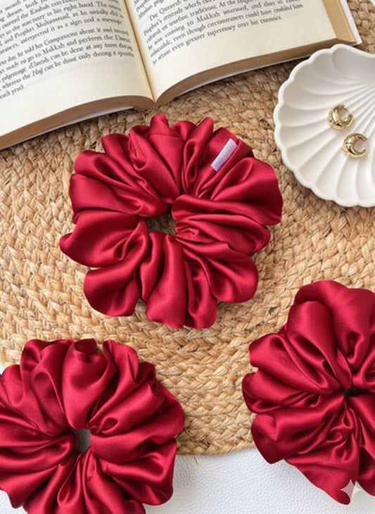 Red Satin Scrunchie