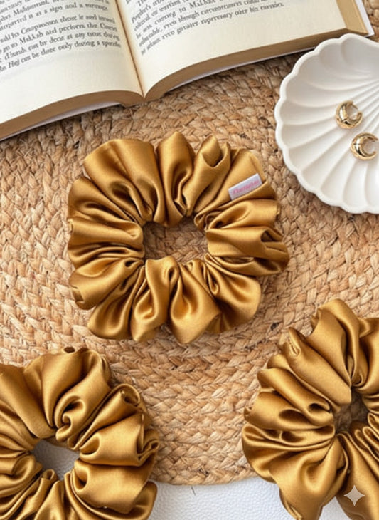 Golden Satin Scrunchie
