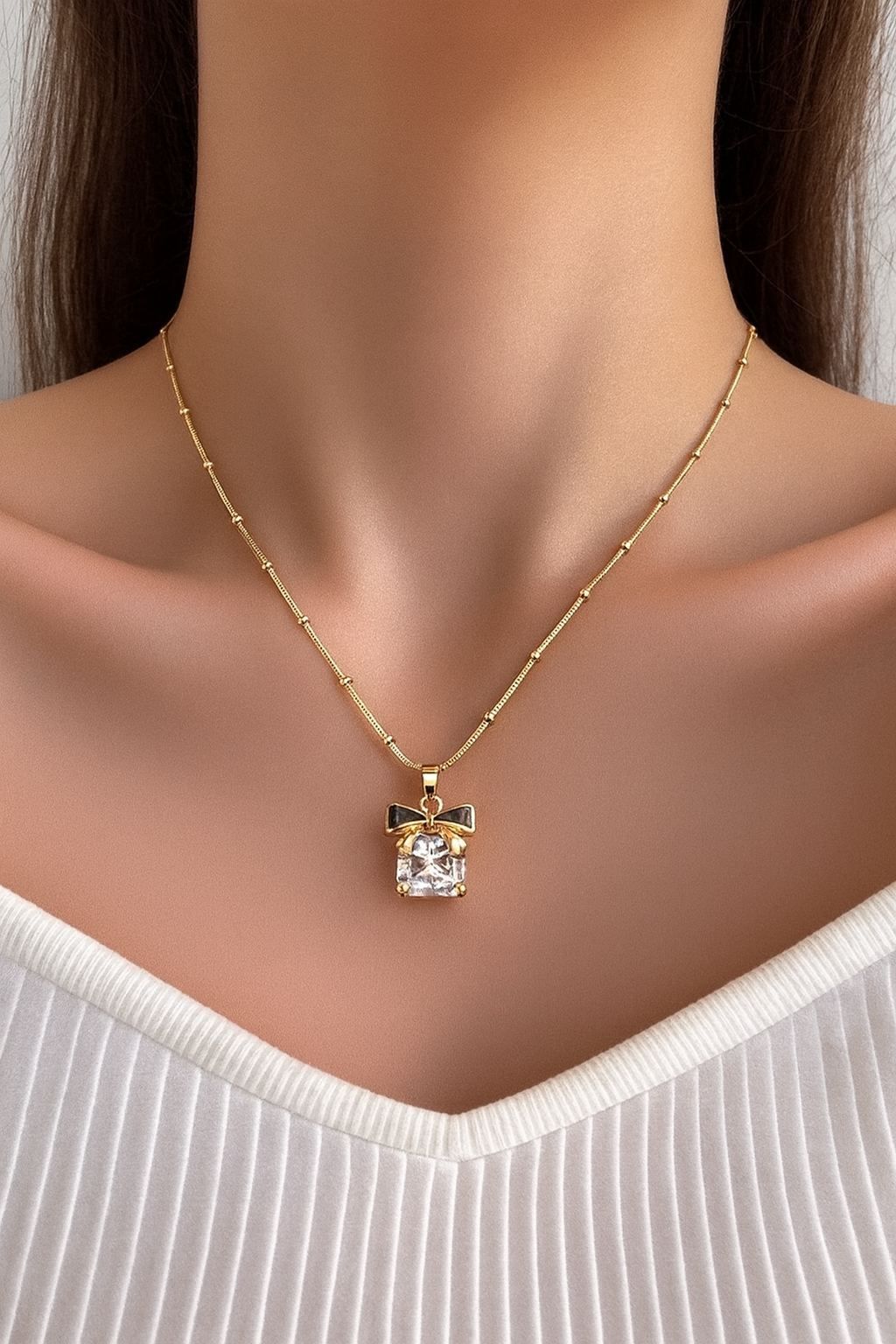 Sparkle Bow Necklace