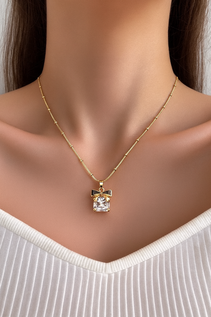 Sparkle Bow Necklace