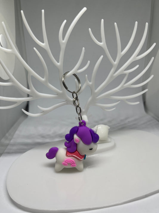 Purple Unicorn Keychain