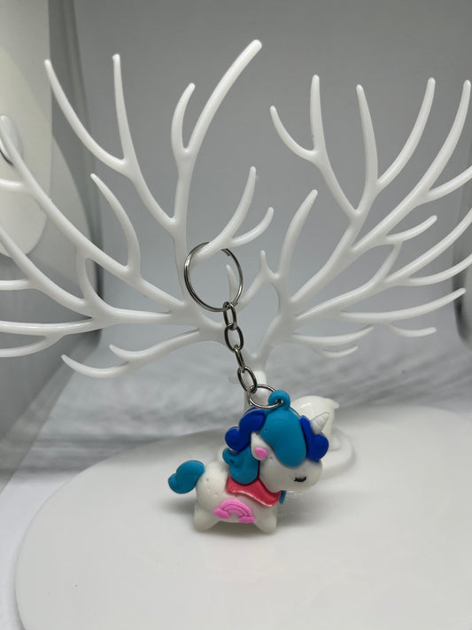 Blue Unicorn Keychain