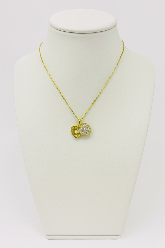 Open heart pearl neklace
