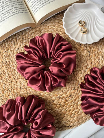 Rosewood Satin Scrunchie