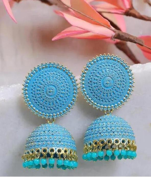 Traditional gold plated jhumkas