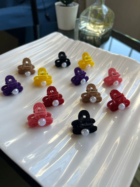 Cute Velvet Mini Hair Clips for babies