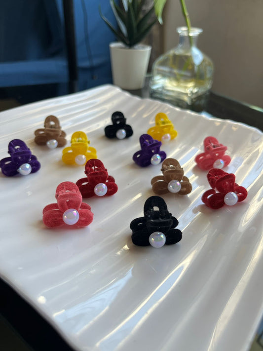 Cute Velvet Mini Hair Clips for babies