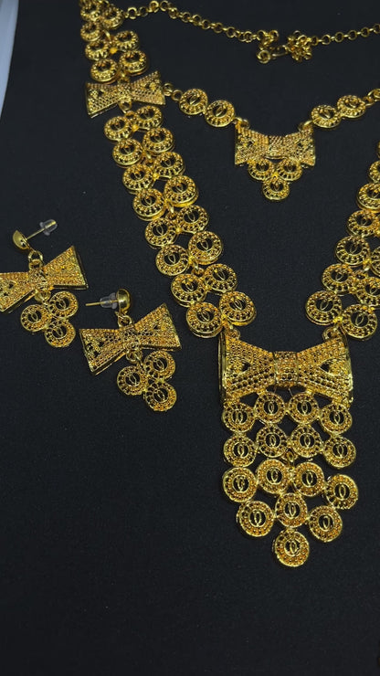 Luxurious Bridal Jewelry Set - 5pcs Alloy Necklace, Earrings, Ring & Bracelet Combo for Weddings and Parties