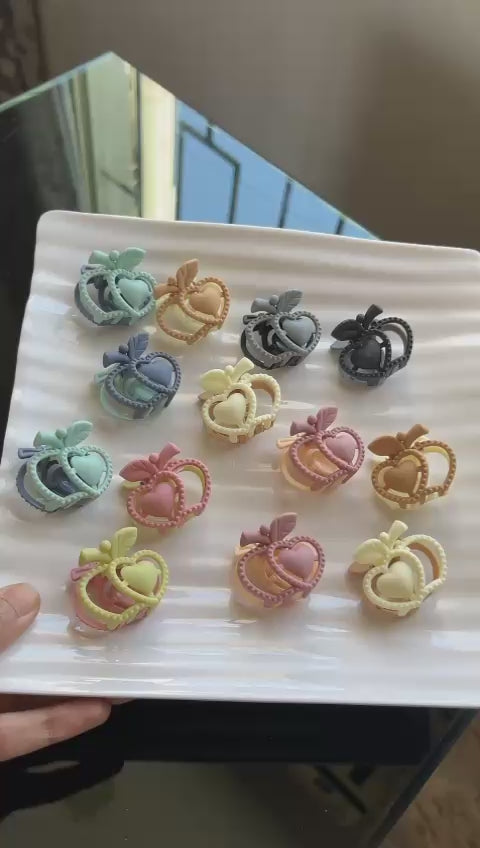 Double Color with Double Heart Hair Clip